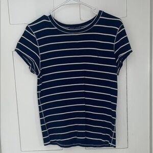 Ralph Lauren Navy and White Striped Tee
